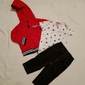 Carter's zipper hoodie and stretch jeans